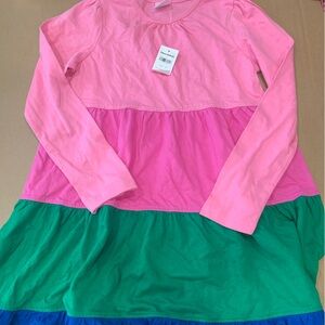 Hanna Andersson  Pink and Green Long Sleeve Dress twirl NWT 130 8 girls